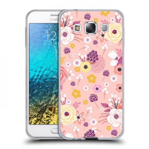 Дизайнерский пластиковый чехол для Samsung Galaxy E5 Причудливые цветы