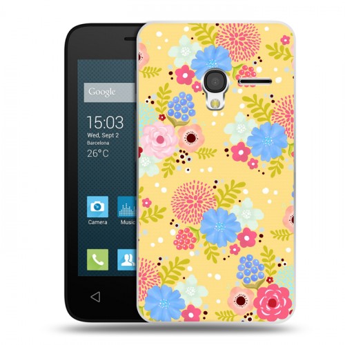 Дизайнерский пластиковый чехол для Alcatel One Touch Pixi 3 (4.0) Причудливые цветы