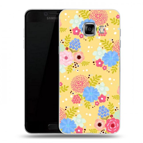 Дизайнерский пластиковый чехол для Samsung Galaxy C5 Причудливые цветы