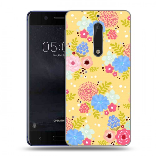Дизайнерский пластиковый чехол для Nokia 5 Причудливые цветы