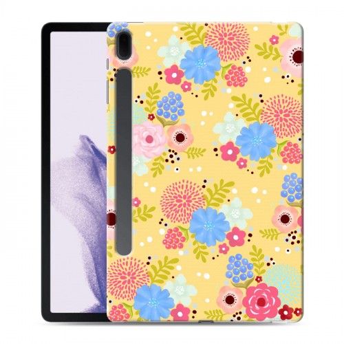 Дизайнерский пластиковый чехол для Samsung Galaxy Tab S7 FE Причудливые цветы