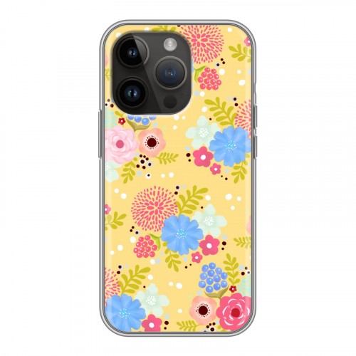 Дизайнерский силиконовый чехол для Iphone 14 Pro Причудливые цветы