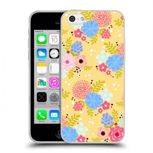 Дизайнерский пластиковый чехол для Iphone 5c Причудливые цветы