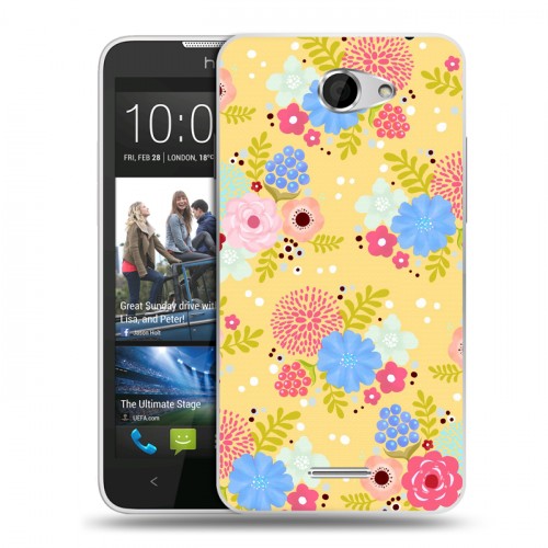 Дизайнерский пластиковый чехол для HTC Desire 516 Причудливые цветы