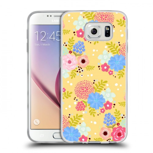 Дизайнерский пластиковый чехол для Samsung Galaxy S6 Причудливые цветы
