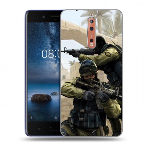 Дизайнерский пластиковый чехол для Nokia 8 Counter-strike