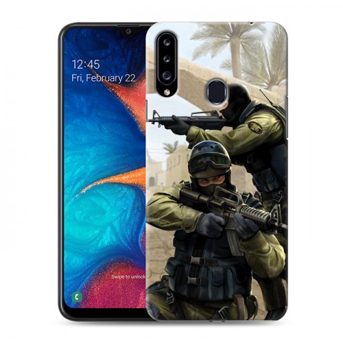 Дизайнерский пластиковый чехол для Samsung Galaxy A20s Counter-strike