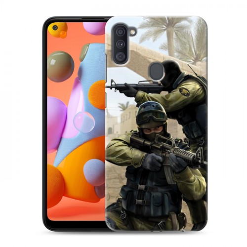 Дизайнерский силиконовый с усиленными углами чехол для Samsung Galaxy A11 Counter-strike