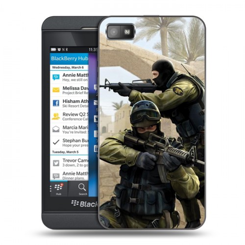 Дизайнерский пластиковый чехол для BlackBerry Z10 Counter-strike