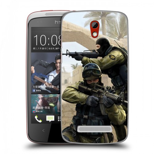 Дизайнерский пластиковый чехол для HTC Desire 500 Counter-strike