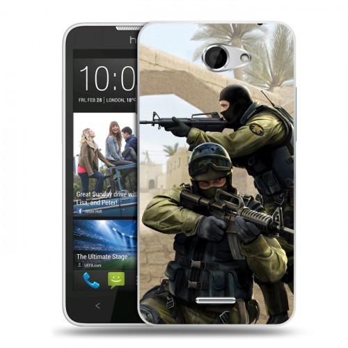 Дизайнерский пластиковый чехол для HTC Desire 516 Counter-strike