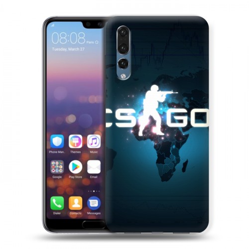 Дизайнерский силиконовый с усиленными углами чехол для Huawei P20 Pro Counter-strike