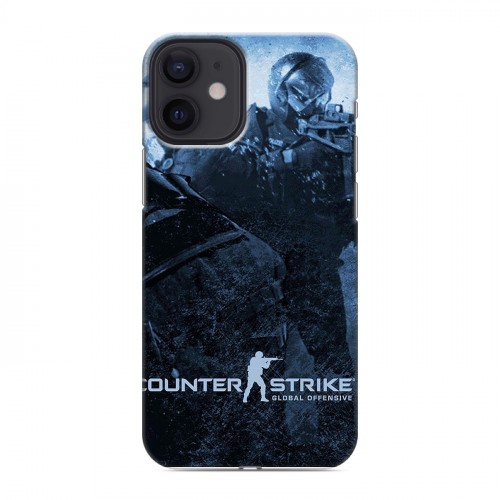 Дизайнерский силиконовый с усиленными углами чехол для Iphone 12 Mini Counter-strike