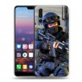 Дизайнерский силиконовый с усиленными углами чехол для Huawei P20 Pro Counter-strike