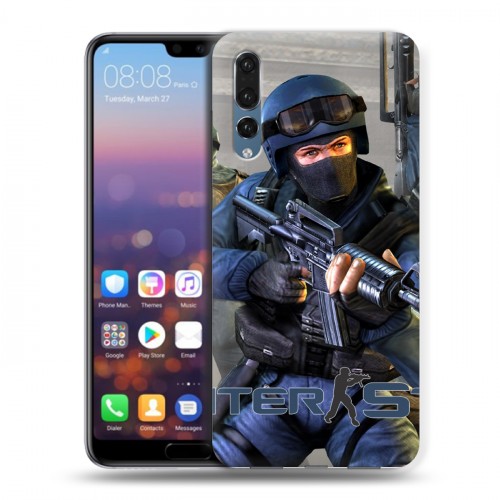 Дизайнерский силиконовый с усиленными углами чехол для Huawei P20 Pro Counter-strike