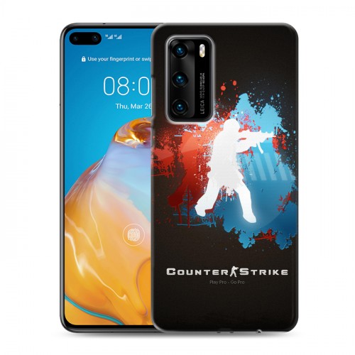 Дизайнерский силиконовый с усиленными углами чехол для Huawei P40 Counter-strike