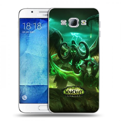 Дизайнерский пластиковый чехол для Samsung Galaxy A8 World of warcraft