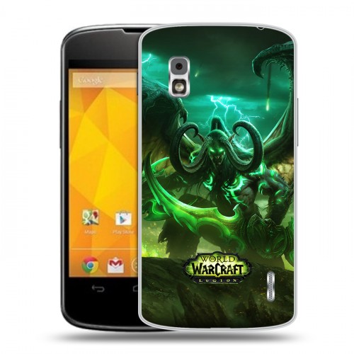 Дизайнерский пластиковый чехол для LG Google Nexus 4 World of warcraft