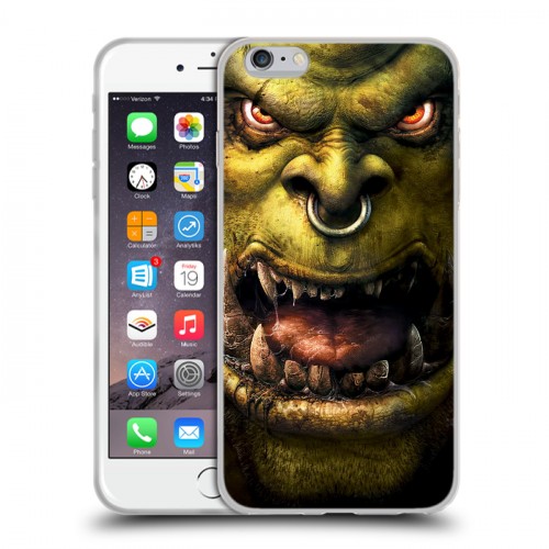 Дизайнерский силиконовый чехол для Iphone 6 Plus/6s Plus World of warcraft