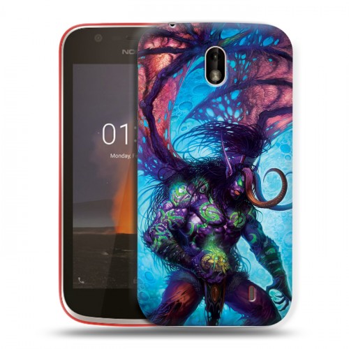 Дизайнерский пластиковый чехол для Nokia 1 World of warcraft