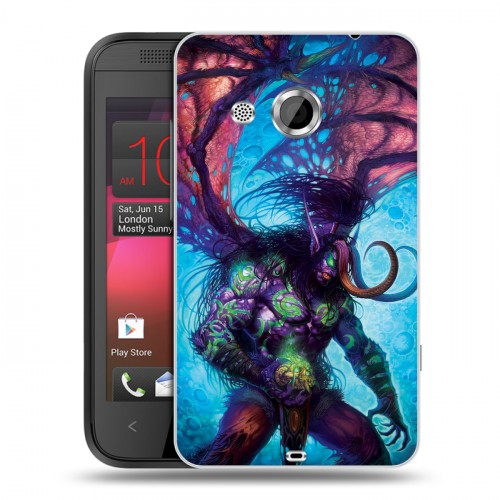 Дизайнерский пластиковый чехол для HTC Desire 200 World of warcraft