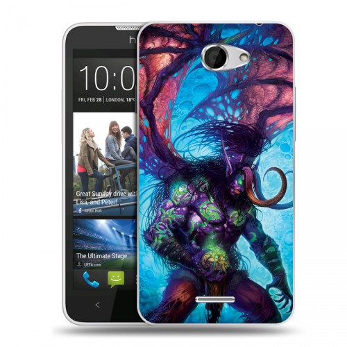 Дизайнерский пластиковый чехол для HTC Desire 516 World of warcraft