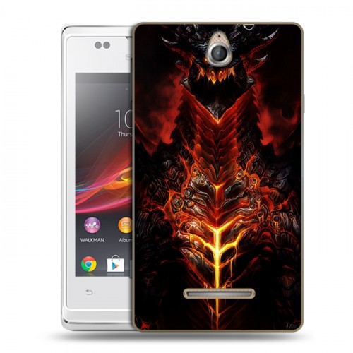 Дизайнерский пластиковый чехол для Sony Xperia E World of warcraft