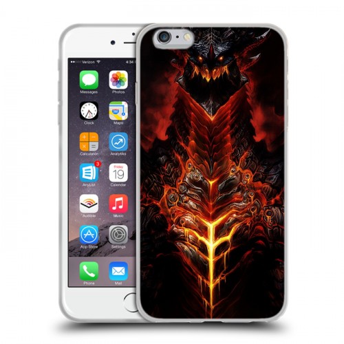 Дизайнерский силиконовый чехол для Iphone 6 Plus/6s Plus World of warcraft