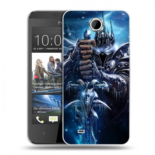 Дизайнерский пластиковый чехол для HTC Desire 300 World of warcraft