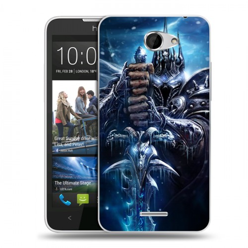 Дизайнерский пластиковый чехол для HTC Desire 516 World of warcraft