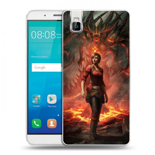 Дизайнерский пластиковый чехол для Huawei ShotX Diablo