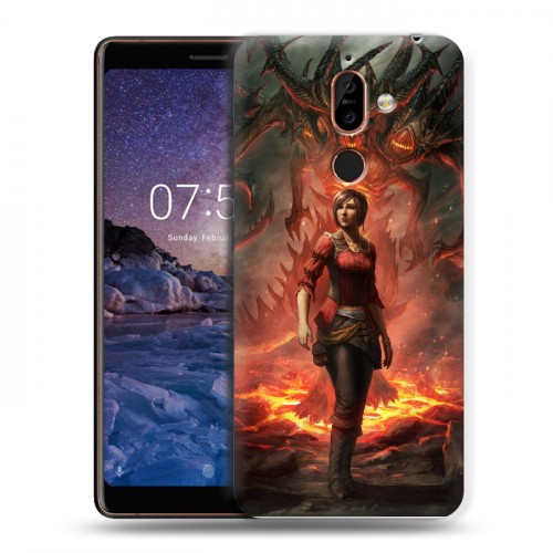 Дизайнерский пластиковый чехол для Nokia 7 Plus Diablo