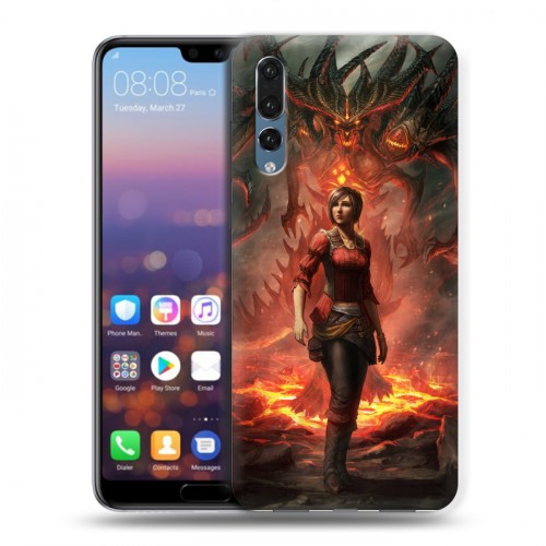 Дизайнерский силиконовый с усиленными углами чехол для Huawei P20 Pro Diablo