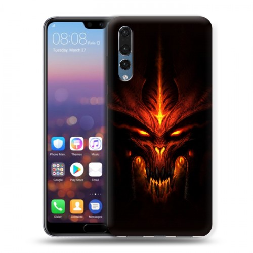 Дизайнерский силиконовый с усиленными углами чехол для Huawei P20 Pro Diablo