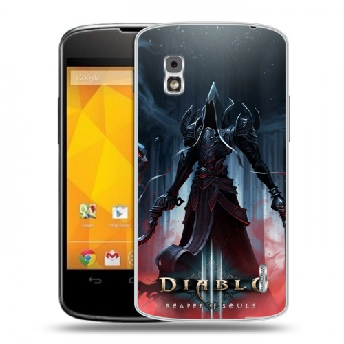 Дизайнерский пластиковый чехол для LG Google Nexus 4 Diablo