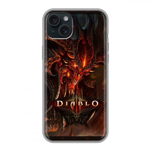 Дизайнерский силиконовый чехол для Iphone 15 Plus Diablo