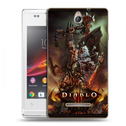 Дизайнерский пластиковый чехол для Sony Xperia E Diablo