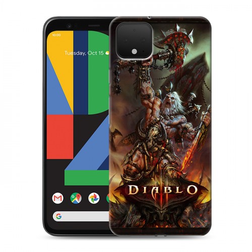 Дизайнерский пластиковый чехол для Google Pixel 4 Diablo