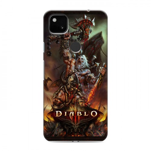 Дизайнерский пластиковый чехол для Google Pixel 4a Diablo