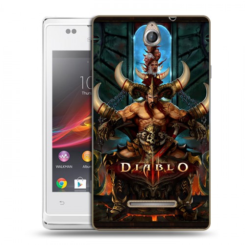 Дизайнерский пластиковый чехол для Sony Xperia E Diablo