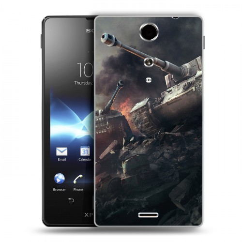 Дизайнерский пластиковый чехол для Sony Xperia TX Танки