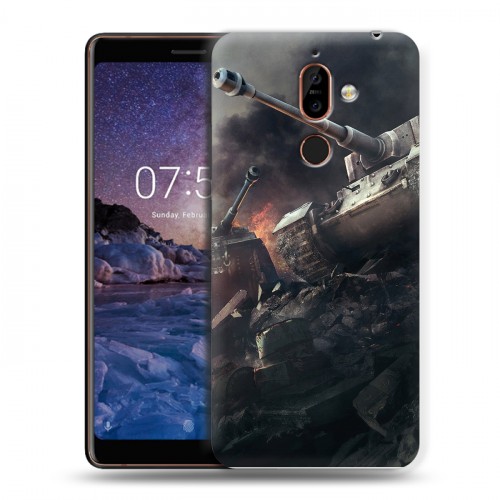 Дизайнерский пластиковый чехол для Nokia 7 Plus Танки