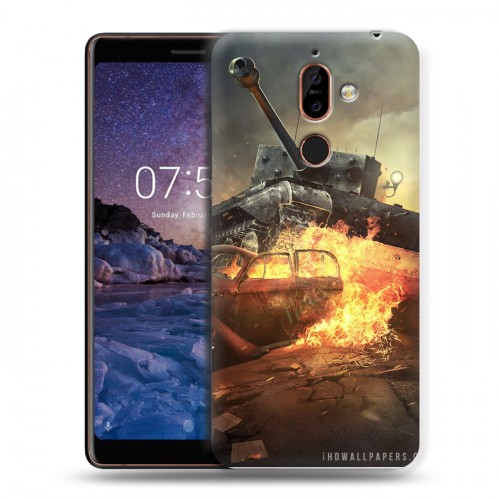 Дизайнерский пластиковый чехол для Nokia 7 Plus Танки