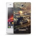 Дизайнерский силиконовый чехол для Sony Xperia E Танки