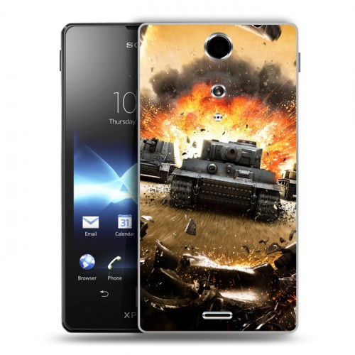 Дизайнерский пластиковый чехол для Sony Xperia TX Танки