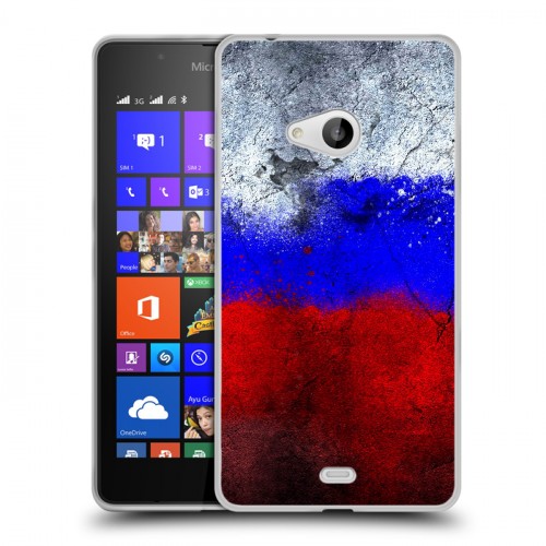 Дизайнерский пластиковый чехол для Microsoft Lumia 540 Российский флаг