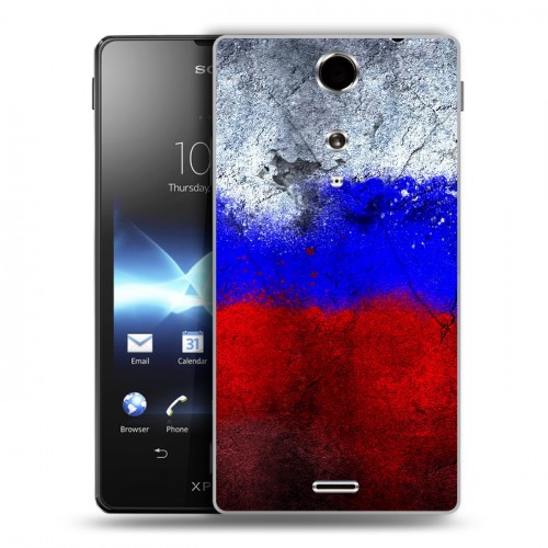 Дизайнерский пластиковый чехол для Sony Xperia TX Российский флаг