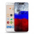 Дизайнерский пластиковый чехол для ZTE Blade V8 Российский флаг