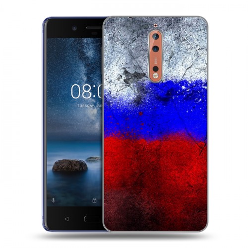 Дизайнерский пластиковый чехол для Nokia 8 Российский флаг