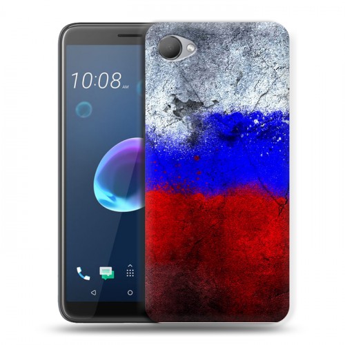 Дизайнерский пластиковый чехол для HTC Desire 12 Российский флаг